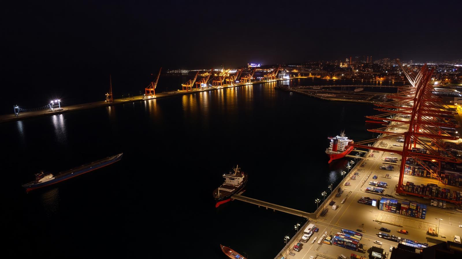 Port at night